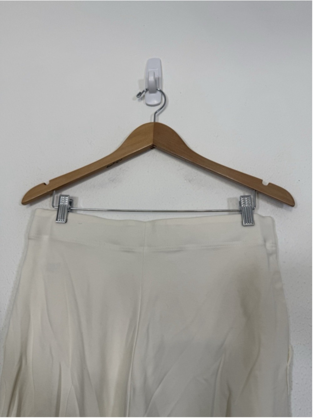Max Studio Ponte Knit Wide Leg Crop Pants XL Women Cream Stretch Work Boho Chic - Picture 8 of 11